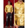 Lars Amadeus Men's Button Down Disco Party Shiny Printed Shirts - 4 of 4
