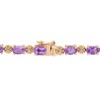 EVERLY JEWELRY | Rose Plated Sterling Silver 0.02 CT TW Diamond And 7 1/5 CT TGW Amethyst Bracelet, 7.25-inch - 4 of 4