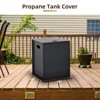 20Lb Propane Tank Cover & Side Table, Weatherproof Storage Box for Outdoor Gas Fire Pits, Portable Brown Enclosure with Handles, Hideaway Design - 2 of 4