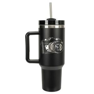 Elanze Designs Old Fashioned Vintage Film Camera 40 oz. Stainless Steel, Large Water Bottle Coffee Mug, Spill & Leak Resistant, Thermal Travel Tumbler - 1 of 1