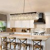 Siljoy Rectangle K9 Crystal Chandelier, Contemporary Pendant Light Fixture, Height Adjustable for Dining Room Kitchen Island - 4 of 4