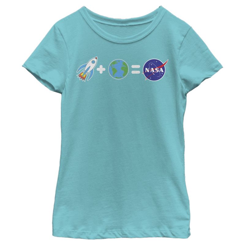 Girl's NASA Emoji Space Equation T-Shirt, 1 of 4