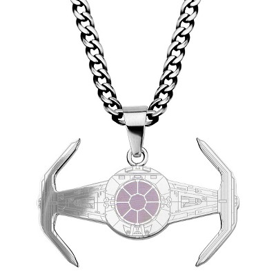 Men's Star Wars X1 TIE Fighter Stainless Steel Pendant (22")