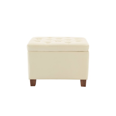 Cream colored on sale leather ottoman