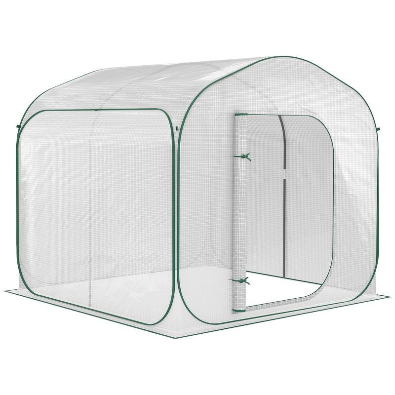 Outsunny 7' x 7' x 6' Portable Walk-in Greenhouse, Pop-up Setup, Outdoor Garden Canopy Hot House, Zipper Door, 5 of 12