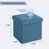VECELO 46"/30"/15"/11.8" Folding Storage Ottoman Bench, Storage Chest, Linen Fabric Foot Rest Stool, Storage Footstools, Folding Storage Ottoman - 2 of 4