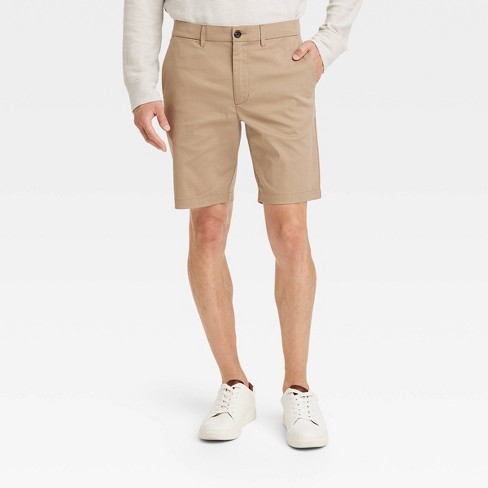 Men's 9 Flat Front Tech Chino Shorts - Goodfellow & Co™ Tan 32 : Target