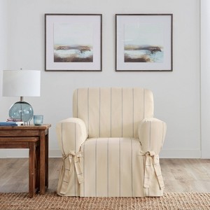 Sure Fit Heavyweight Cotton Duck Chair Slipcover: Pet Friendly, Fits 32-43" Arm to Arm - 1 of 4