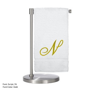 BC BARE COTTON Monogrammed Bath Towel, Personalized Gift, 27 x 54 inches - Set of 2 - White - Gold Script - 1 of 1