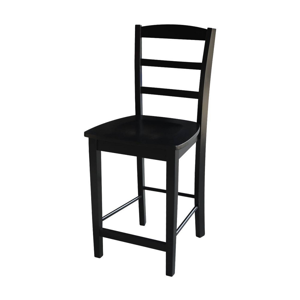 24" Madrid Counter Height Barstool Black - International Concepts