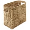 Casafield Magazine Holder Basket with Handles - Oval Seagrass Water Hyacinth Storage Bin for Bathroom, Home Office - 2 of 4