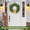22 Inch Norfolk Pine Wreath Realistic Artificial Greenery Christmas Wreath Home Decor Front Door Entryway Indoor Outdoor Use - 3 of 4
