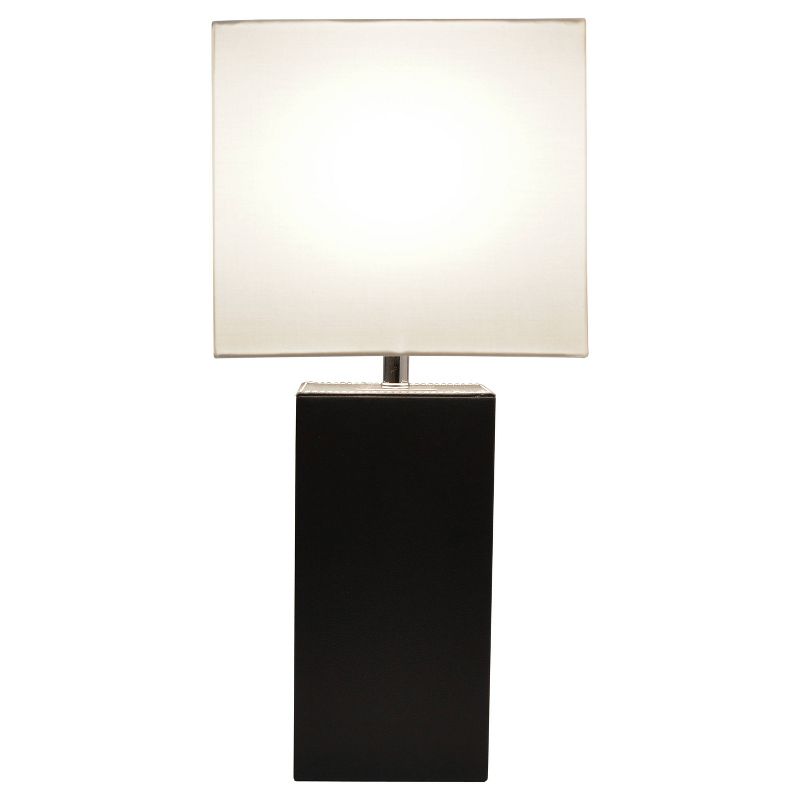 Modern Leather Table Lamp with USB and Fabric Shade - Elegant Designs, 4 of 11