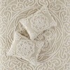 Sapphtopaz Full/Queen Sheet Set, Tufted Cotton Chenille Medallion Fringe Coverlet Mini Set, Boho Shabby Chic/Fringe Hem - Bedding with Shams - 2 of 4