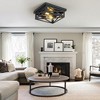 DAKAFUL 2-Light Farmhouse Flush Mount Ceiling Light-2 Pack Black - 2 of 4
