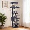 74 Inch Tall Cat Tree for Large Cats, Multi-Level Cat Tower with Scratching Posts, Condo, Hammock, Feeding Station and Perches, Deep Gray - 3 of 4