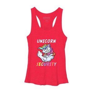 Women's Design By Humans Halloween Dad Mom Daughter Adult Costume - Unicorn Security By MINHMINH Racerback Tank Top - 1 of 3