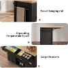 Rolling Kitchen Island with Drop Leaf, Kitchen Island Cart with Storage, Microwave Cart on Wheels, Table Bar Cart - 3 of 4