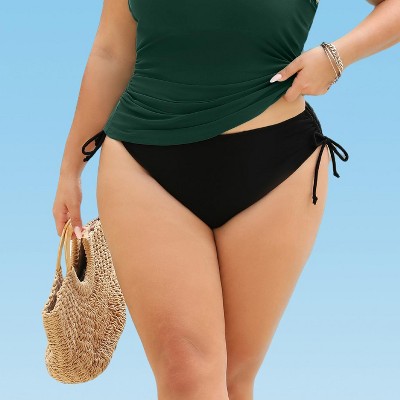 Women's Plus Size Chic Black Bikini Bottoms -Cupshe