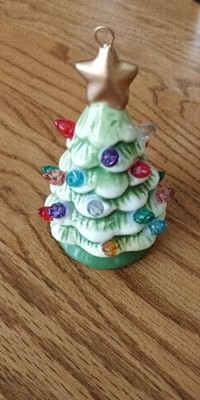 Lit Ceramic Retro Christmas Tree Ornament Green - Wondershop™ : Target