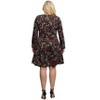 24seven Comfort Apparel Floral Print Long Sleeve Fit and Flare Mini Dress - 3 of 3