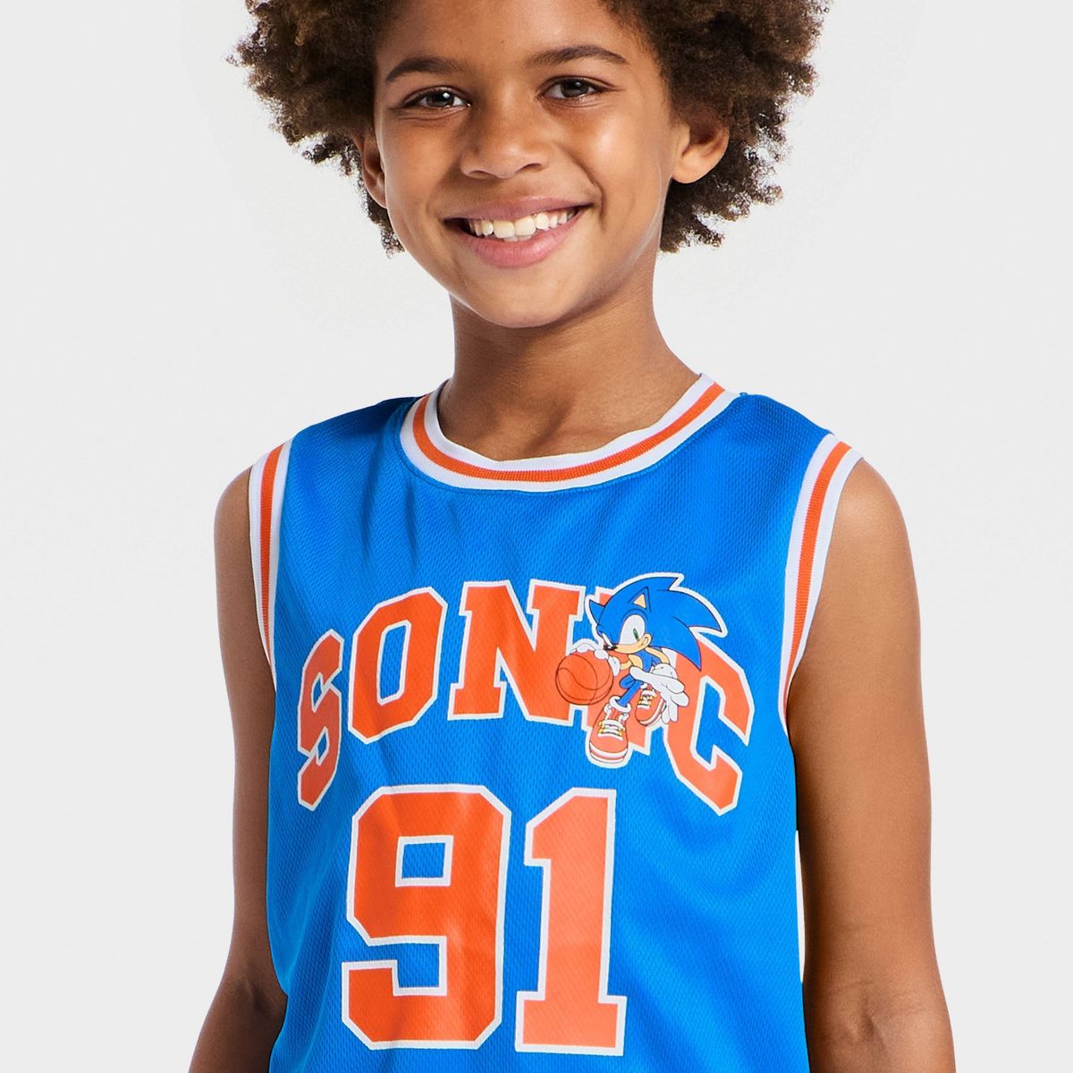 Boys' Sonic the Hedgehog Basketball Jersey - Blue - thumbnail 2