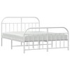 vidaXL Metal Bed Frame with Headboard and Footboard White 59.8 in.x78.7 in. - 4 of 4