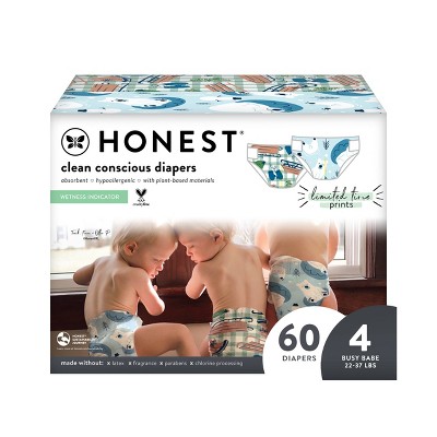 The Honest Company Disposable Diapers - Snow Much Fun & Sled Up - Size 4 - 60ct