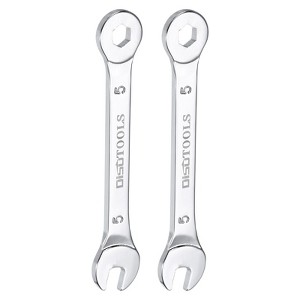 Unique Bargains CR-V 6-Point Ended Box 15 Degree Offset Open End Metric Thin Combination Wrench 2 Pcs - 1 of 4