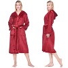PAVILIA Women Robe with Hood, Fleece Plush Soft Long Hooded Robe, Fluffy Fuzzy Cozy Warm Bathrobe Shower Spa House - 3 of 4