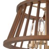 Possini Euro Design Givens 15 3/4" Modern Semi Flush-Mount Ceiling Light Fixture Kitchen Foyer Round 4-Light Brown Satin Bronze and Wood Finish Metal - 3 of 4