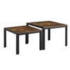 Nesting Coffee Table Set Of 2, Square Modern Stacking Table, With Tempered Glass Finish, Metal Frame, Nesting Coffee Table - 4 of 4
