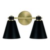 Capital Lighting Bradley 2 - Light Vanity in  Aged Brass, Black - 3 of 4