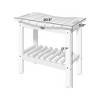 Aghana Digitals HDPE Dual-Tier Shower Bench with Handle & Storage Shelf, Non-Slip Pads, - 2 of 4