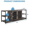 TV with Storage Cabinet and Mesh Doors, Wood Rustic TV Console, 2 Tier TV Table for Living Room Bedroom Office, Media Cabinet - 4 of 4