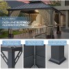 ALAULM Wall Mount Gazebo Outdoor Pergola, Hardtop Lean to Gazebo Canopy Awnings with Sloped Roof and Sturdy Steel Frame, for Patio, Deck, Backyard - 3 of 4