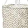 Household Essentials Krush Round Laundry Bag Tan: Canvas Chevron, 66.86L Capacity, 2 Handles, 20" H x 14" W x 14" L - 4 of 4