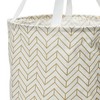 Household Essentials Krush Round Laundry Bag Tan: Canvas Chevron, 66.86L Capacity, 2 Handles, 20" H x 14" W x 14" L - image 4 of 4