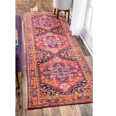 Nuloom Jaclyn Bohemian Medallion Area Rug, Runner 2' 6" x 14', Pink