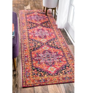 Nuloom Jaclyn Bohemian Medallion Area Rug, Runner 2' 6" x 14', Pink - 1 of 4