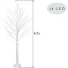 4ft 48led Artificial Christmas Tree with Stand Lightweight Easy Assembly Snowy Christmas Tree for Holiday Decoration White - 2 of 4