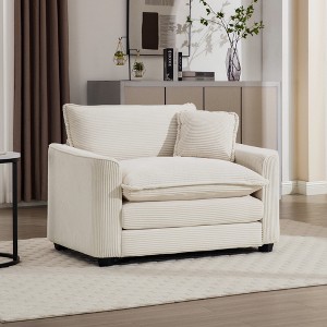 Christopher Knight Home Truman Modern 45" Corduroy Single Sofa, Club Chair with Pillow - 1 of 4