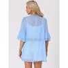 Allegra K Women's Short Bell Sleeves Summer Beach Cover-Up Cardigan - 4 of 4