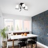 PAKOKULA 4-Light Matte Black Industrial Semi-Flush Mount Ceiling Light with White Globe Glass - 4 of 4