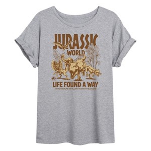 Women's - Jurassic Park - Jurassic World 65 Million Years In The Making Oversized Graphic T-Shirt - 1 of 4