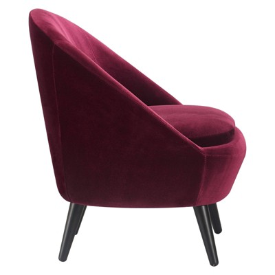 Elegant Black Velvet Barrel Accent Chair with Ottoman