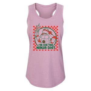 Women's - Teenage Mutant Ninja Turtles - I'm On The Ninja Diet Graphic Racerback Tank - 1 of 4