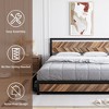 Whizmax Metal Bed Frame with 4 Storage Drawers and Rustic Vintage Wood Headboard, Strong Metal Slats Support, Easy Assemble (Walnut) - 4 of 4