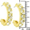 Slickblue 6.3 ct Trillion Cut Hoop Earrings, Goldtone Finish, Clear Cubic Zirconia, Post Back, Women's Jewelry - 3 of 3
