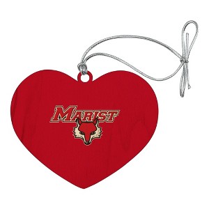 Marist College Red Fox Logo Heart Love Wood Christmas Tree Holiday Ornament - 1 of 3